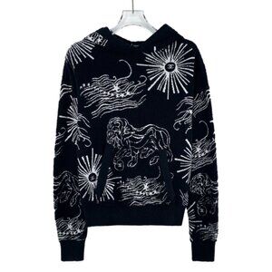 Chanel Black cotton knit hoodie